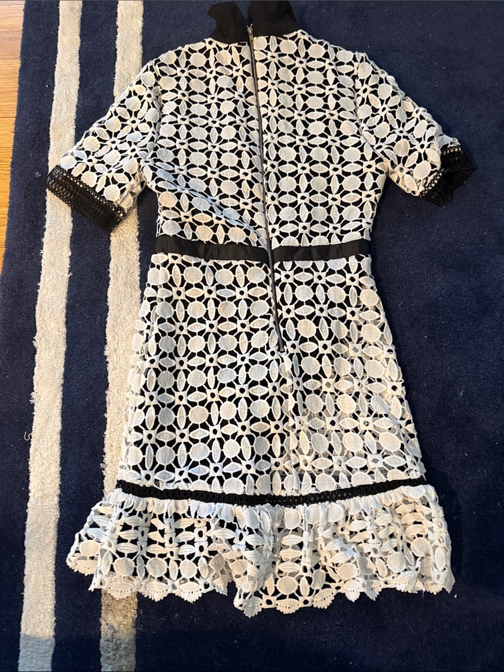Just Me White Dress with Black Trim - Picture 4 of 4